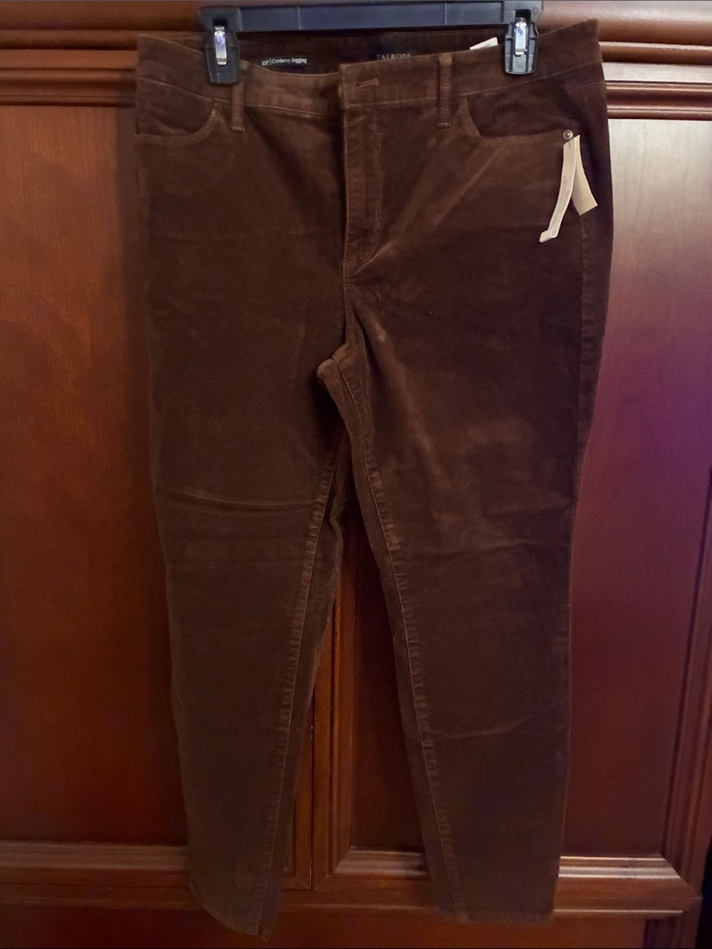 Womens Talbots Slim Straight jegging Corduroy Jeans - Brown